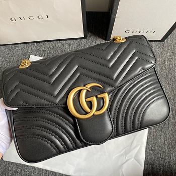 Kitlife Gucci Marmont Large Shoulder Bag Black 31x19x7cm