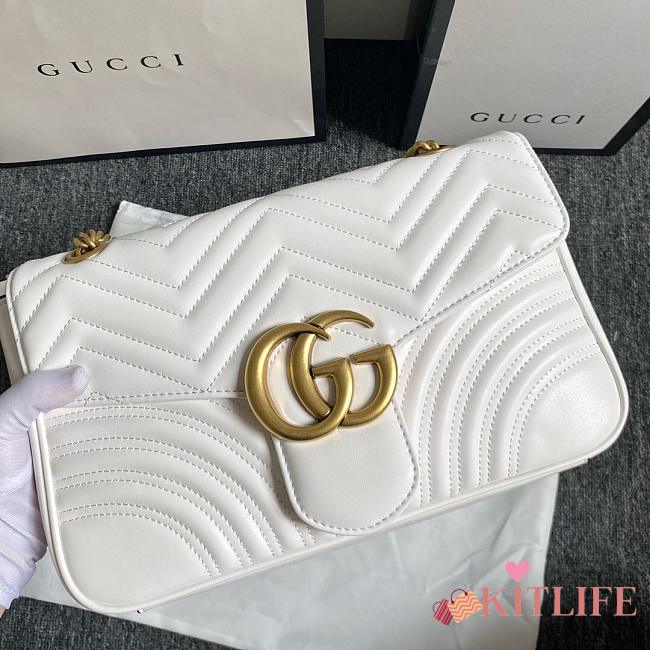 Kitlife Gucci Marmont Large Shoulder Bag White 31x19x7cm - 1