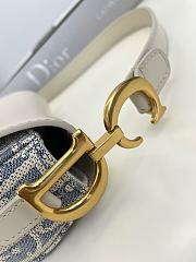 Kitlife Dior Saddle Bag Light Blue Oblique Jacquard 19.5x6x15cm - 5