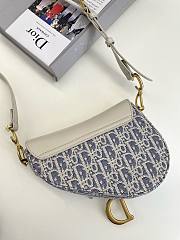 Kitlife Dior Saddle Bag Light Blue Oblique Jacquard 19.5x6x15cm - 3