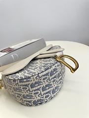 Kitlife Dior Saddle Bag Light Blue Oblique Jacquard 19.5x6x15cm - 4