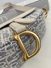 Kitlife Dior Saddle Bag Light Blue Oblique Jacquard 19.5x6x15cm - 2
