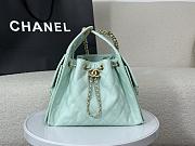 Kitlife Chanel 25C Drawstring Bucket Hobo Bag Green Grained Leather 30×26×14cm - 1