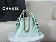 Kitlife Chanel 25C Drawstring Bucket Hobo Bag Green Grained Leather 30×26×14cm - 4