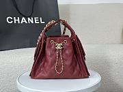 Kitlife Chanel 25C Drawstring Bucket Hobo Bag Burgundy Grained Leather 30×26×14cm - 1