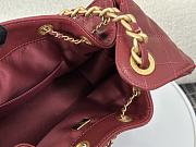 Kitlife Chanel 25C Drawstring Bucket Hobo Bag Burgundy Grained Leather 30×26×14cm - 6