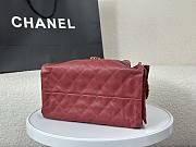 Kitlife Chanel 25C Drawstring Bucket Hobo Bag Burgundy Grained Leather 30×26×14cm - 5