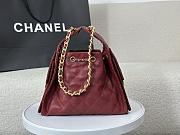 Kitlife Chanel 25C Drawstring Bucket Hobo Bag Burgundy Grained Leather 30×26×14cm - 3