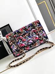 Kitlife Chanel Sequined Flap Bag Black Multicolor 15.5x25.5x6.5cm - 2