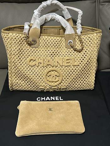 Kitlife Chanel 25 Coco Beach Bag Beige 34cm