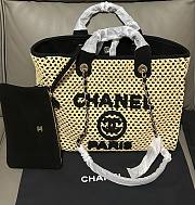 Kitlife Chanel 25 Coco Beach Bag Beige & Black 34cm - 1