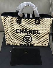 Kitlife Chanel 25 Coco Beach Bag Beige & Black 34cm - 5