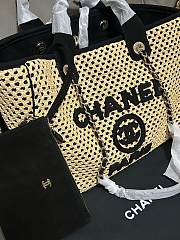 Kitlife Chanel 25 Coco Beach Bag Beige & Black 34cm - 4