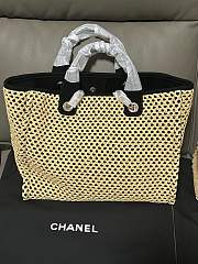 Kitlife Chanel 25 Coco Beach Bag Beige & Black 34cm - 2