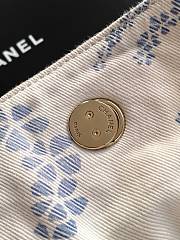 Kitlife Chanel Shopping Bag Printed Denim & Gold-Tone Metal White & Blue AS5429 28.5x37x13cm - 2