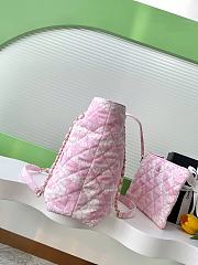 Kitlife Chanel Shopping Bag Printed Denim & Gold-Tone Metal White & Pink AS5429 28.5x37x13cm - 5