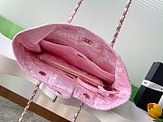 Kitlife Chanel Shopping Bag Printed Denim & Gold-Tone Metal White & Pink AS5429 28.5x37x13cm - 3