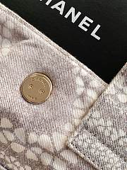 Kitlife Chanel Shopping Bag Printed Denim & Gold-Tone Metal White & Grey AS5429 28.5x37x13cm - 2