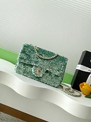 Kitlife Chanel 25S CF Green Sequin Bag AS4561 14x21x8cm - 1