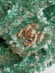 Kitlife Chanel 25S CF Green Sequin Bag AS4561 14x21x8cm - 3
