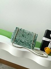 Kitlife Chanel 25S CF Green Sequin Bag AS4561 14x21x8cm - 2