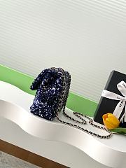 Kitlife Chanel 25S CF Dark Blue Sequin Bag AS4561 14x21x8cm - 6