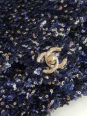 Kitlife Chanel 25S CF Dark Blue Sequin Bag AS4561 14x21x8cm - 5