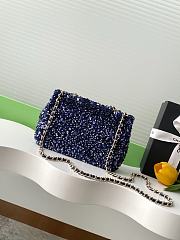Kitlife Chanel 25S CF Dark Blue Sequin Bag AS4561 14x21x8cm - 4