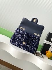 Kitlife Chanel 25S CF Dark Blue Sequin Bag AS4561 14x21x8cm - 3