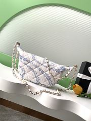 Kitlife Chanel Hobo Bag Printed Denim & Gold Metallic  White & Blue AS5431 15.5x29x7.5cm - 5