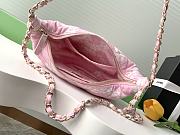 Kitlife Chanel Hobo Bag Printed Denim & Gold Metallic White & Pink AS5431 15.5x29x7.5cm - 6