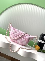 Kitlife Chanel Hobo Bag Printed Denim & Gold Metallic White & Pink AS5431 15.5x29x7.5cm - 5