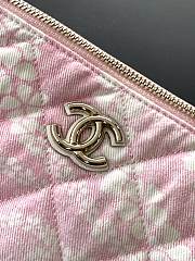 Kitlife Chanel Hobo Bag Printed Denim & Gold Metallic White & Pink AS5431 15.5x29x7.5cm - 4