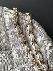 Kitlife Chanel Hobo Bag Printed Denim & Gold Metallic White & Grey AS5431 15.5x29x7.5cm - 5