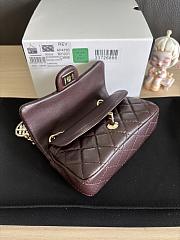 Kitlife Chanel Classic Mini Bag with Hook Lambskin Dark Brown 8x12.5x5cm - 6