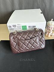 Kitlife Chanel Classic Mini Bag with Hook Lambskin Dark Brown 8x12.5x5cm - 5