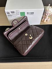 Kitlife Chanel Classic Mini Bag with Hook Lambskin Dark Brown 8x12.5x5cm - 4