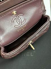 Kitlife Chanel Classic Mini Bag with Hook Lambskin Dark Brown 8x12.5x5cm - 3