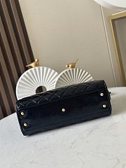 Kitlife Chanel Large Bowling Bag Black Patent Crumpled Calfskin & Gold-Tone Metal 17x31x13cm - 6