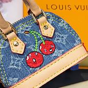 Kitlife Louis Vuitton Micro Alma Vernis Keychain Blue Denim Cherry  - 4