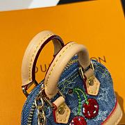 Kitlife Louis Vuitton Micro Alma Vernis Keychain Blue Denim Cherry  - 5