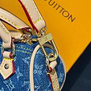 Kitlife Louis Vuitton x TM Micro Speedy Denim Cerise Keychain Blue Denim Cherry - 6