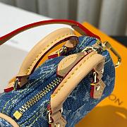 Kitlife Louis Vuitton x TM Micro Speedy Denim Cerise Keychain Blue Denim Cherry - 5