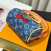Kitlife Louis Vuitton x TM Micro Speedy Denim Cerise Keychain Blue Denim Cherry - 2