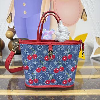 Kitlife Louis Vuitton x TM Neverfull Inside Out BB Bag Monogram Cherry Denim M14997 26.5x11x16.5cm