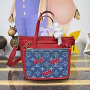 Kitlife Louis Vuitton x TM Neverfull Inside Out BB Bag Monogram Cherry Denim M14997 26.5x11x16.5cm - 5