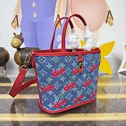 Kitlife Louis Vuitton x TM Neverfull Inside Out BB Bag Monogram Cherry Denim M14997 26.5x11x16.5cm - 3