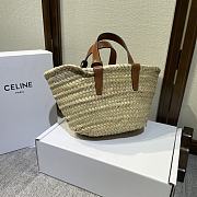 Kitlife Celine Teen Triomphe Classic Panier In Palm Leaves And Calfskin Tan Bag 19x20x10cm - 5