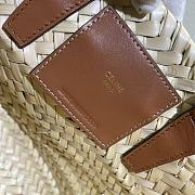 Kitlife Celine Teen Triomphe Classic Panier In Palm Leaves And Calfskin Tan Bag 19x20x10cm - 4
