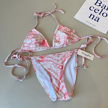 Kitlife Dior One-piece Swimsuit White & Pink